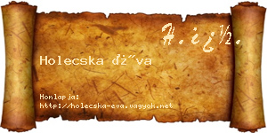 Holecska Éva névjegykártya
